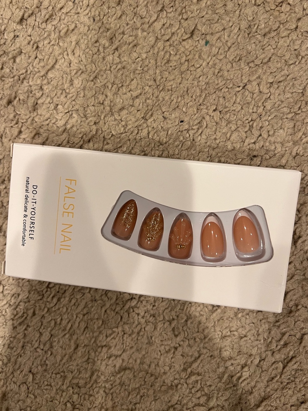 French Tip & Gold Accent Press-on Nails